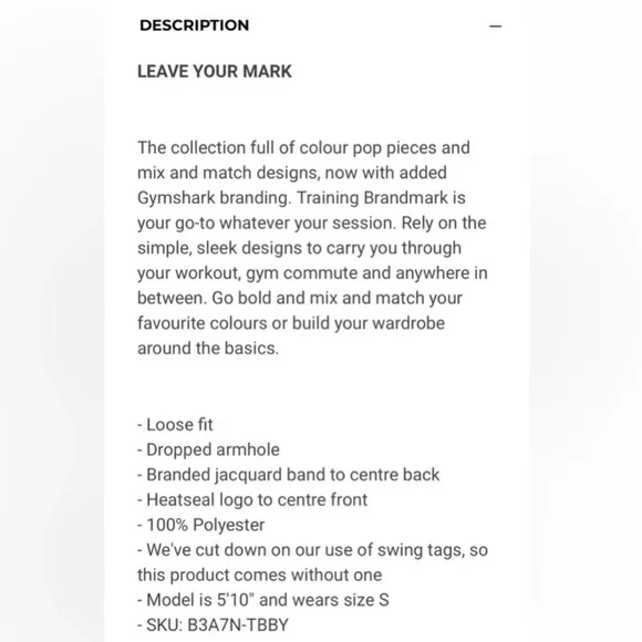 Gymshark Women’s Training Brandmark Tank - Picture 5 of 5